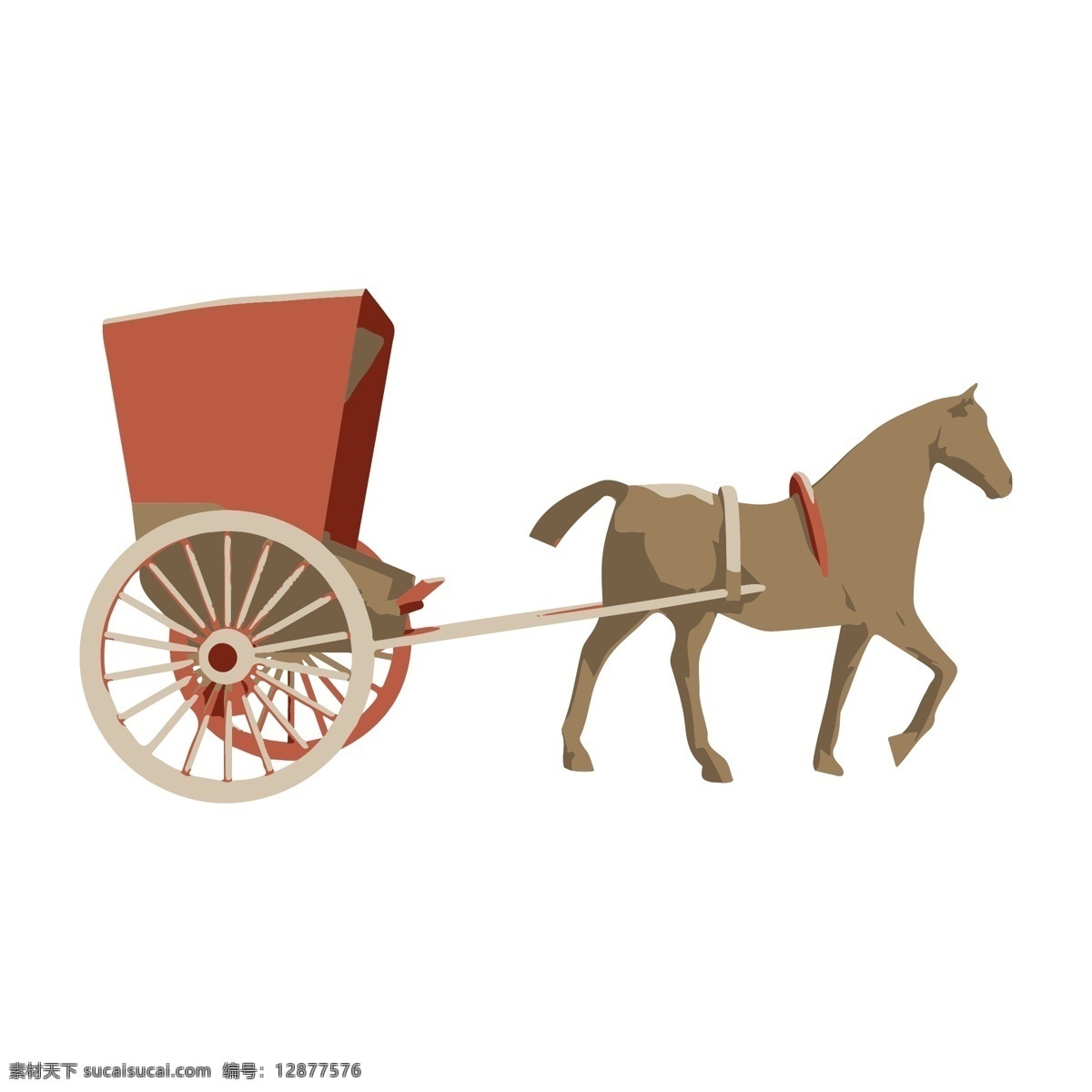 简约 扁平 卡通 欧洲 古典 马车 矢量 元素 交通 欧式 插画 车马 童话 西方 中世纪