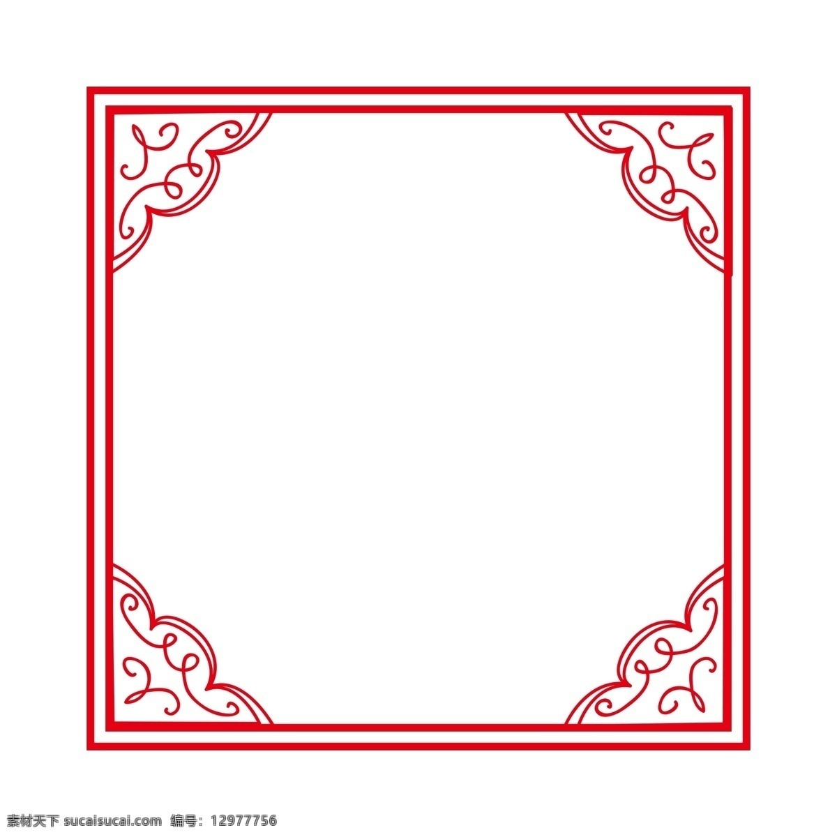 简约 矩形 花边 中国 风 红色 纹理 边框 中国风 纹理边框