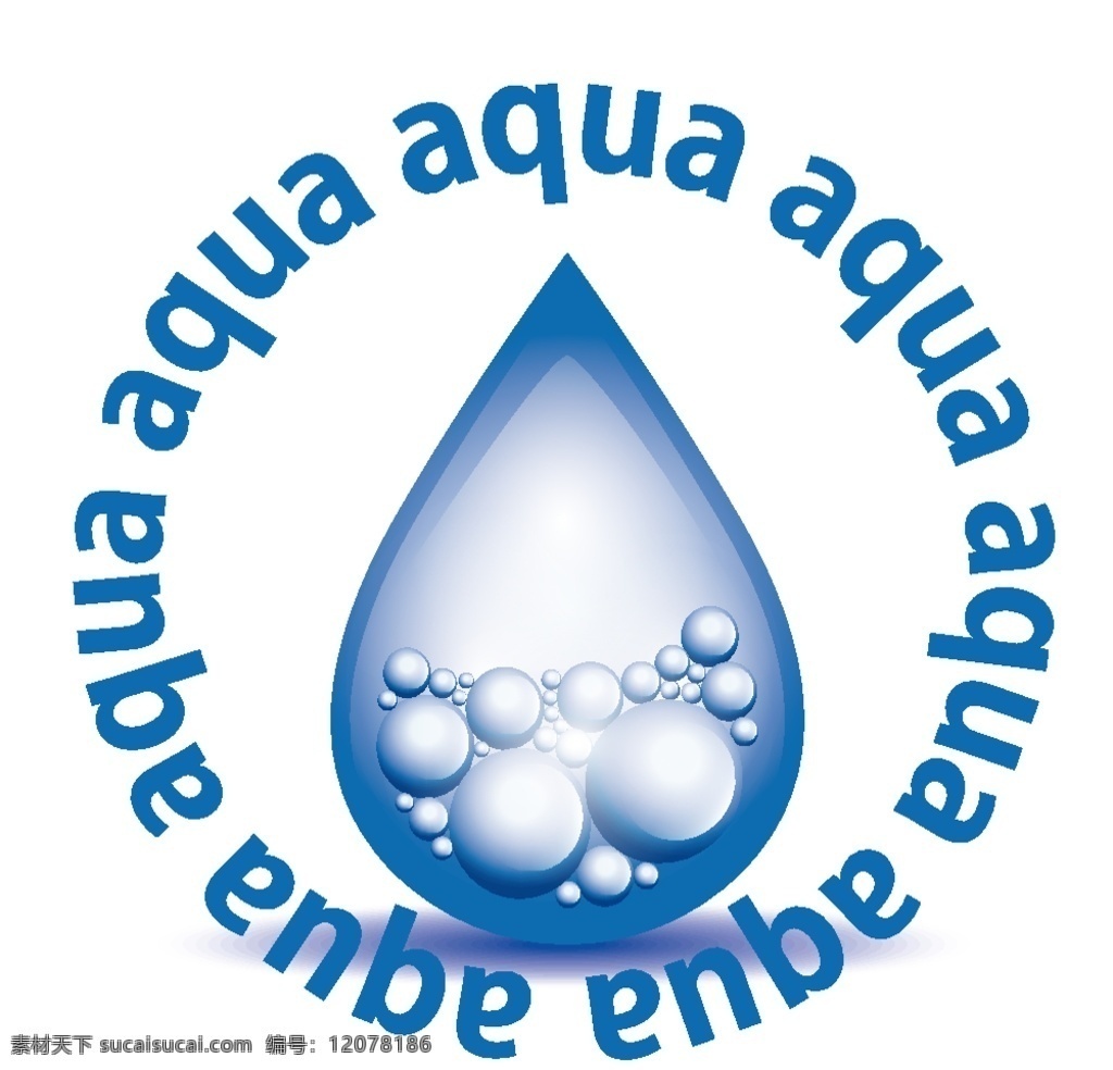创意蓝色水滴 水滴 水资源 英文 水滴节 水珠