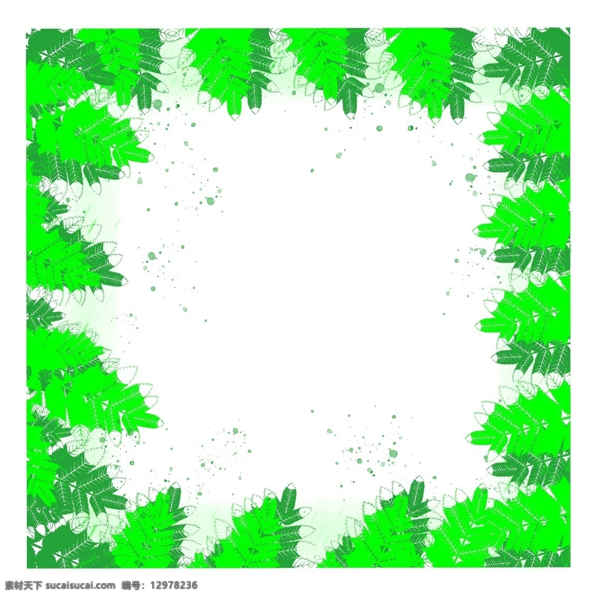 简约 清新 绿色 大 叶子 平面 边框 植物 装饰 纹理 可爱 通用 绿色大叶子 简洁 无背景 免抠 线框 平面边框