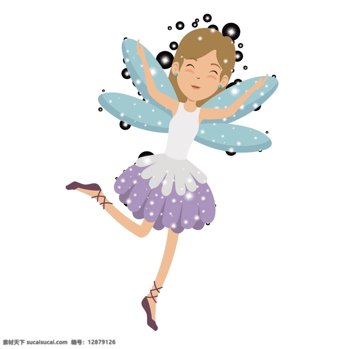 卡通 可爱 小精灵 矢量 卡通的 卡通的小精灵 可爱的 可爱的小精灵 漂亮 漂亮的翅膀 翅膀女孩