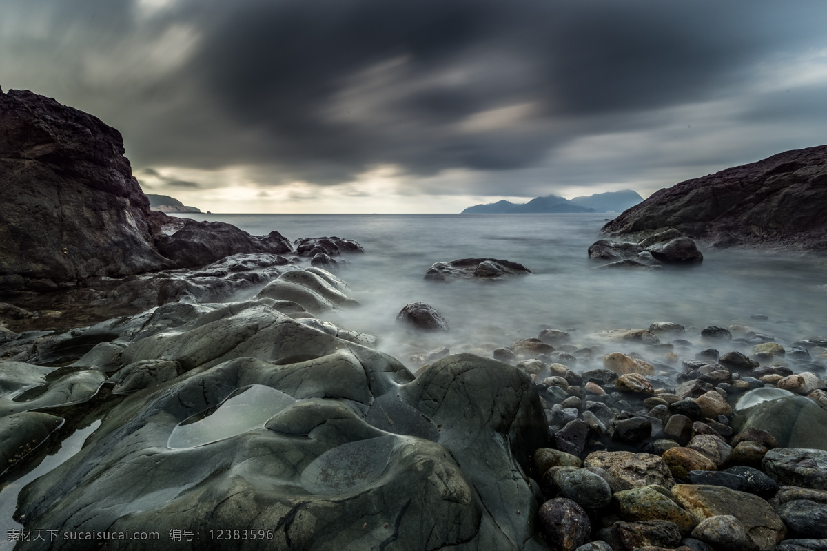 海岸线美景 大海 海滩 天空 云彩 景观 风光 风景 自然风景 山水 田园 自然景观