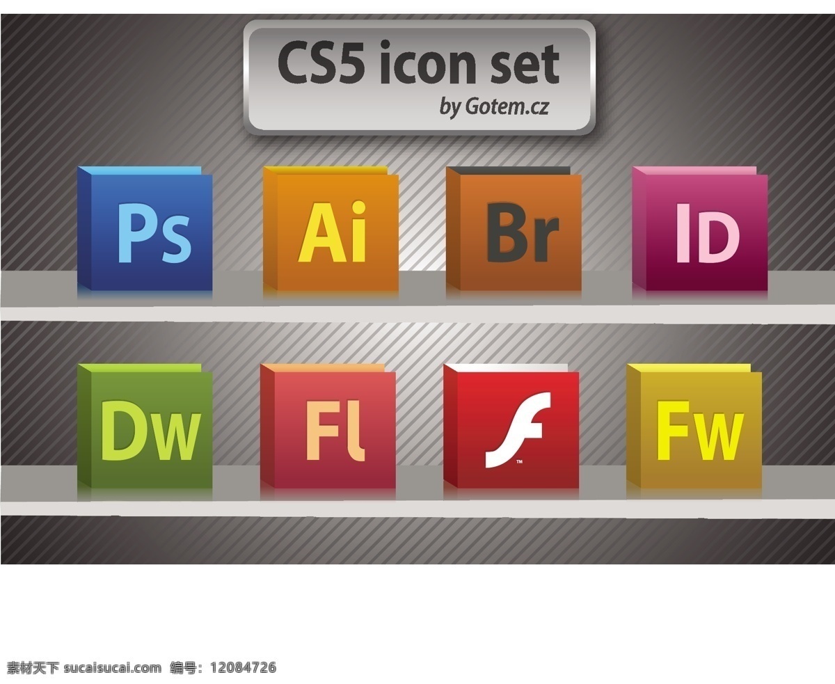 adobe cs5 flash icon ps 标识标志图标 企业 logo 标志 图标 系列 br id dw fl fw 矢量 网页素材