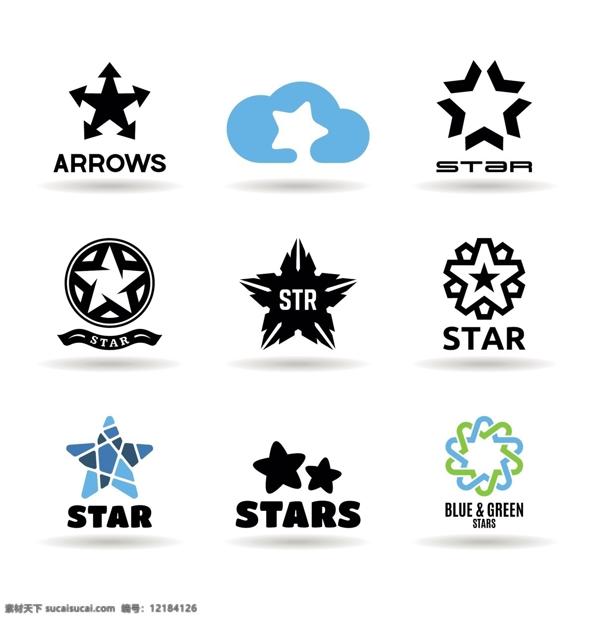 星星logo 五角星 logo 标志设计 创意logo logo图形 商标设计 行业标志 标志图标 矢量素材 白色