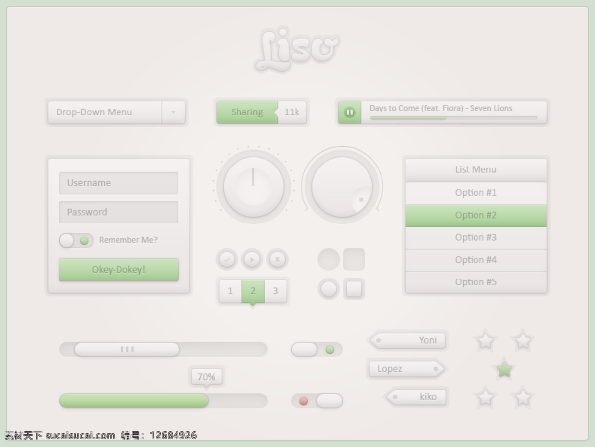 淡雅 绿色 网页 ui 元素 源文件 绿色按钮 清新 设计元素 网页ui设计 网页素材 app 界面设计