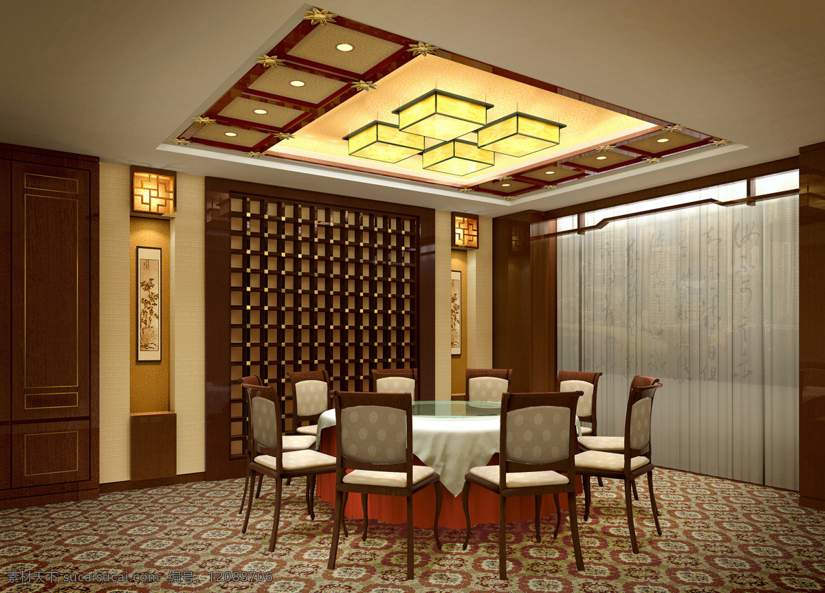 小 餐厅 环境设计 室内设计 小餐厅 现代中式餐厅 家居装饰素材