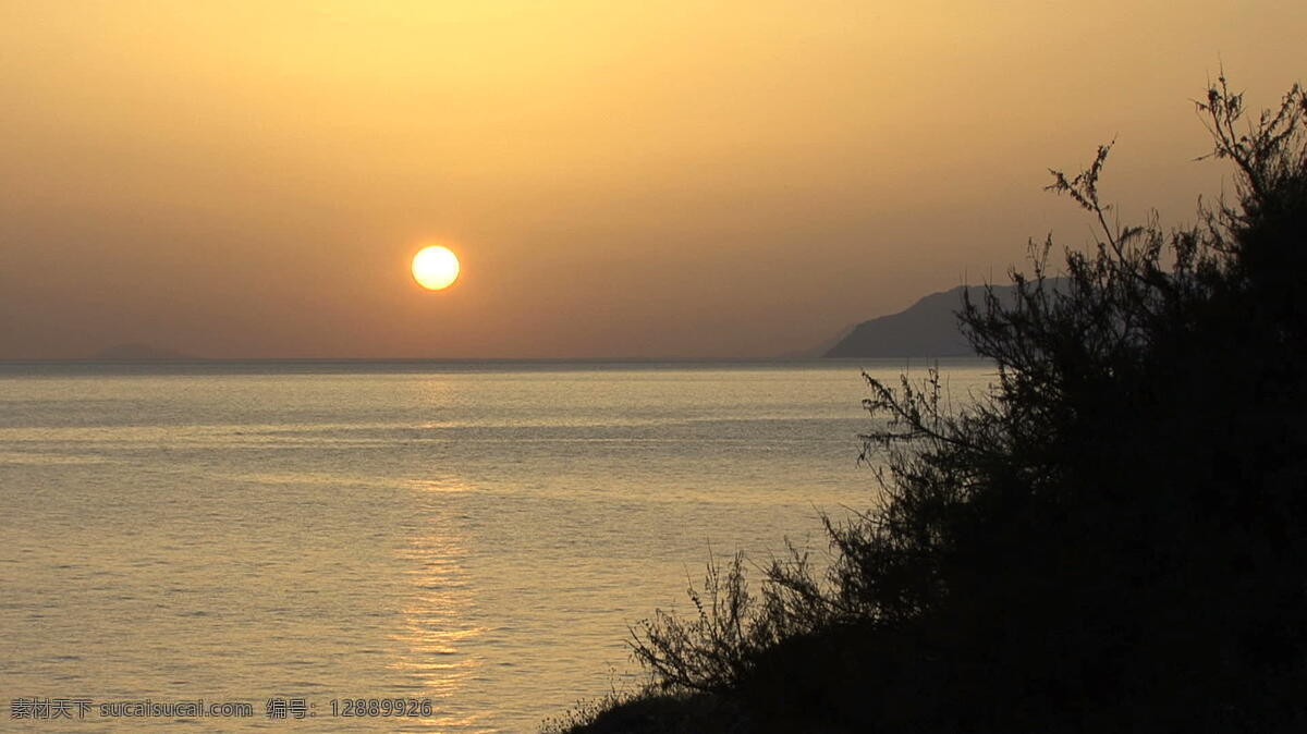 西西里岛 日落 杂草 股海 录像 海洋 黄昏 设置 太阳 意大利 由海 水 视频 其他视频