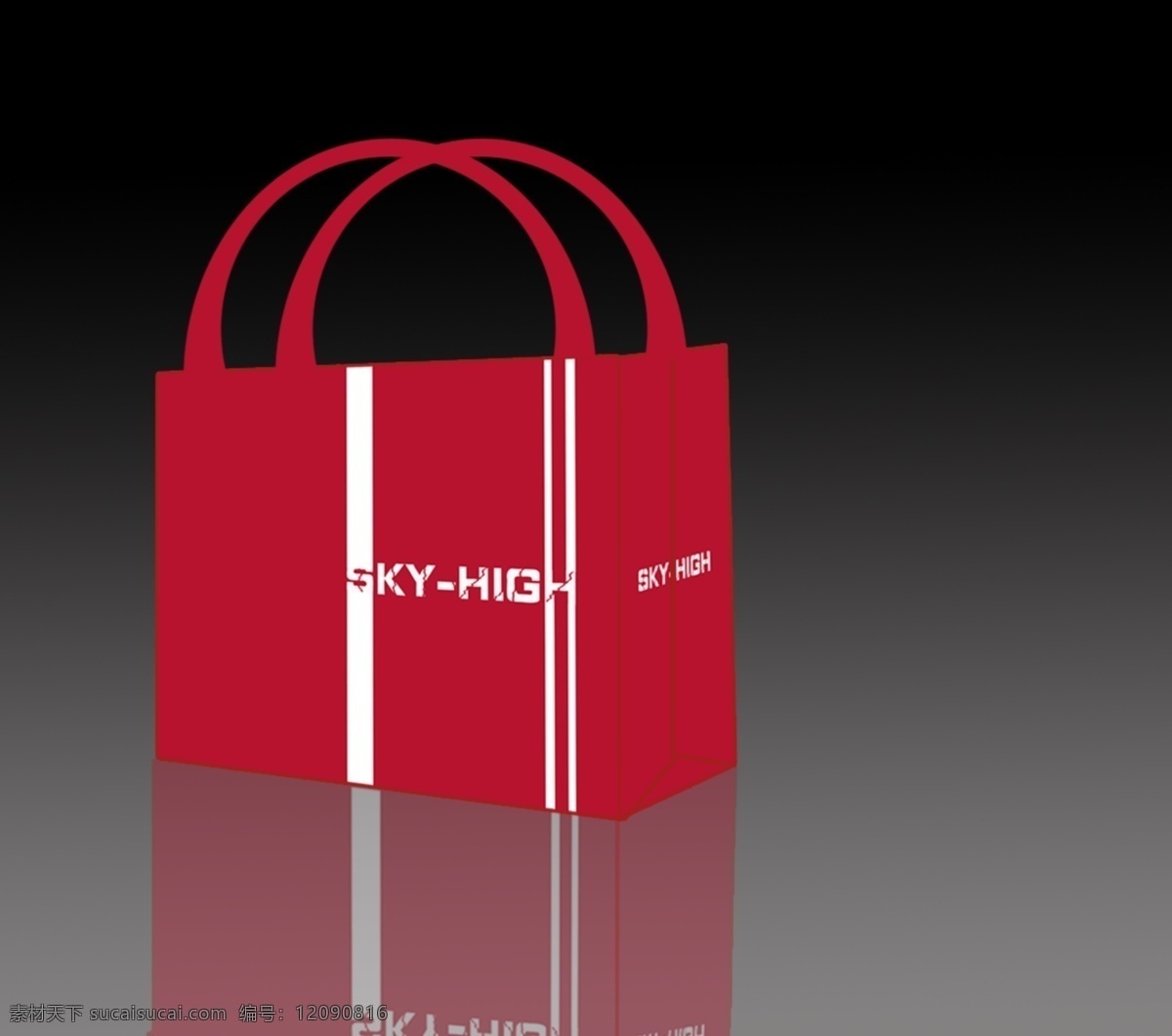 商业 包装袋 手拎 袋子免费下载 袋子 纸袋 红色 高档 psd源文件 包装设计