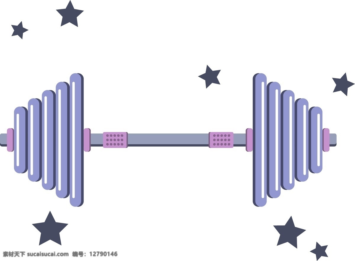 生活用品 运动器材 杠铃 设计元素 体育锻炼 卡通可爱