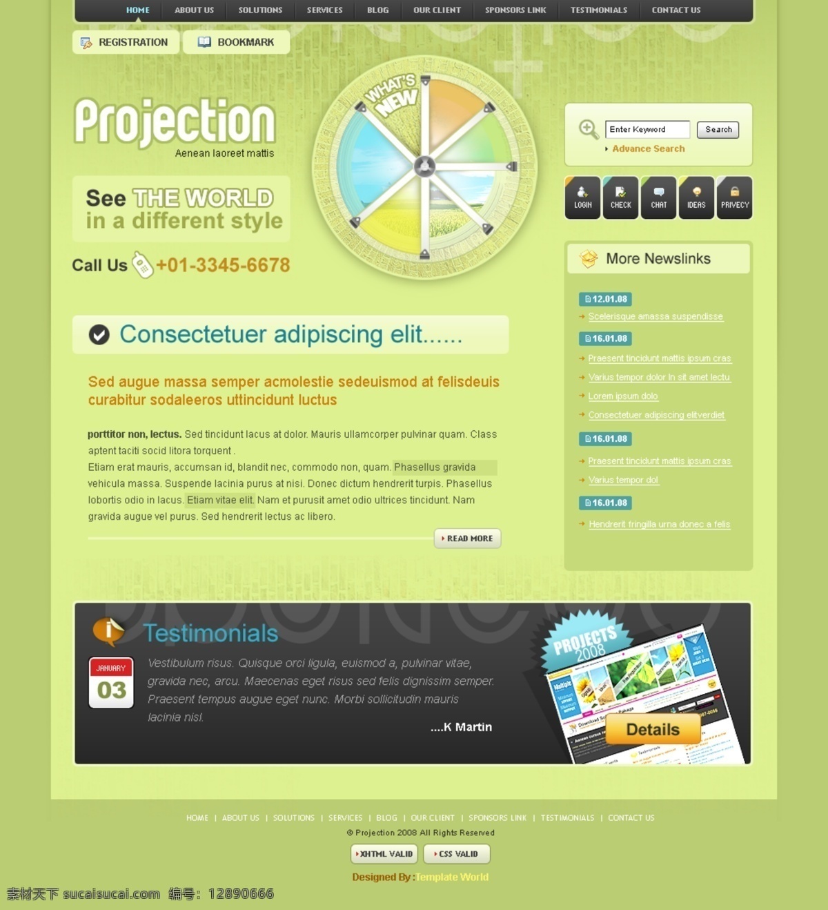 绿色 网站 模版 网站模版 外文网站 网页素材 网页模板
