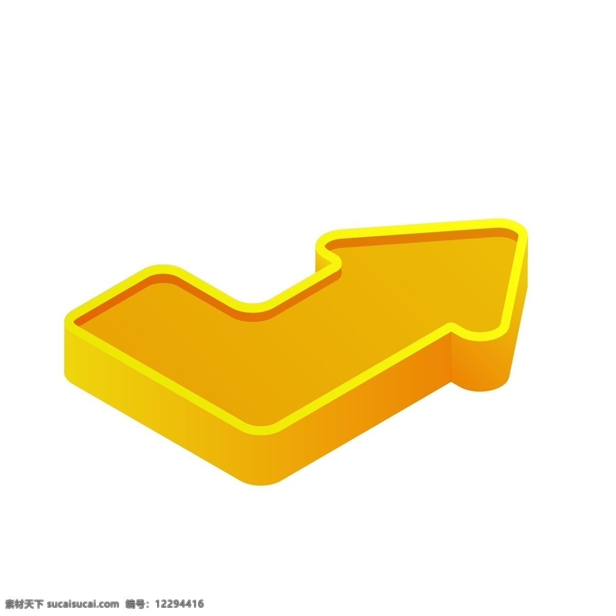 d 立体 箭头 元素 套 图 黄色 转折 右上 渐变 2.5d 折角