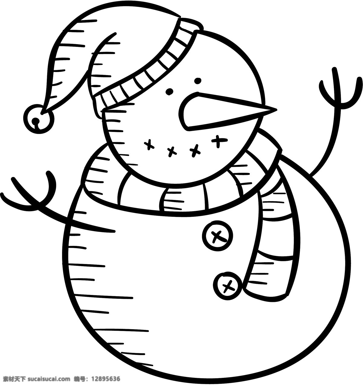 线性 手绘 icon 图标素材 扁平 单色 多色 简约 精美 可爱 图标 圣诞节 圣诞 雪人 流星