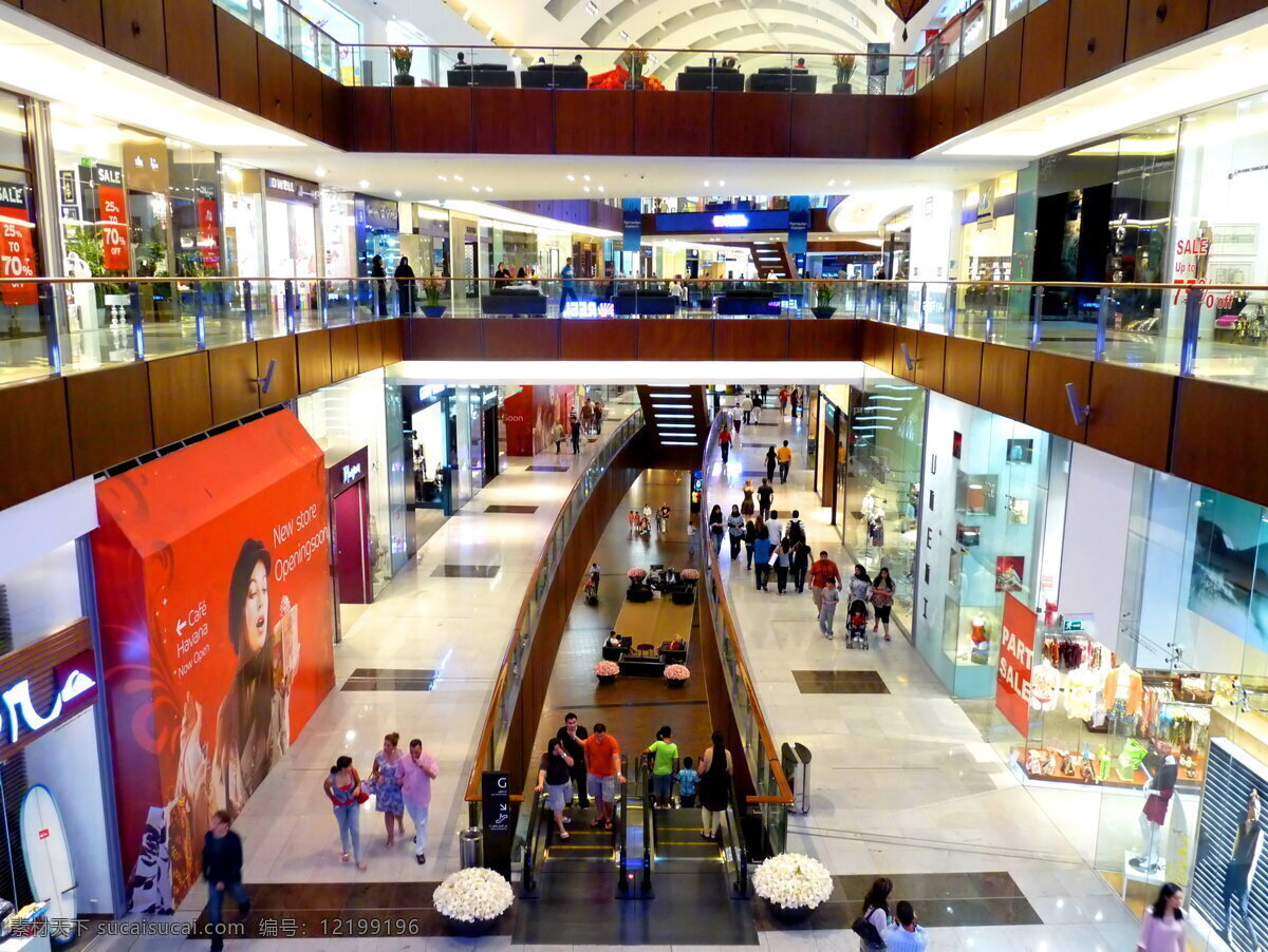 高清 商场 购物中心 迪拜 建筑 购物街