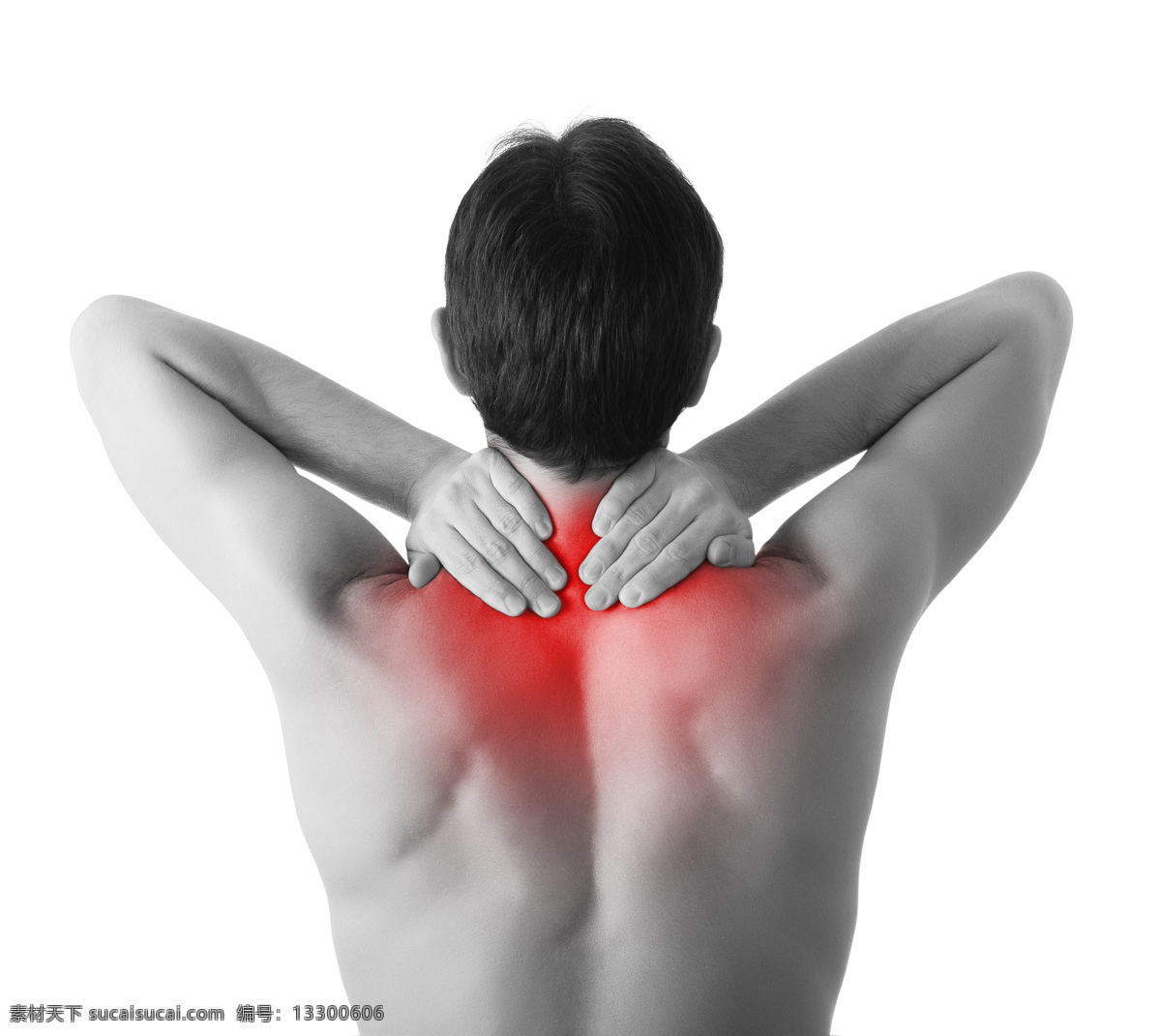 颈 肩部 疼痛 男性 颈肩部疼痛 疼痛部位 伤痛 痛感 亚健康 人体 生活人物 人体器官图 人物图片