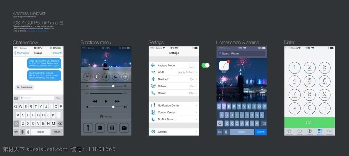iphone 手机 信用 电话 应用 界面 ios7 便捷 方便 简约 时尚 源文件 装饰图案