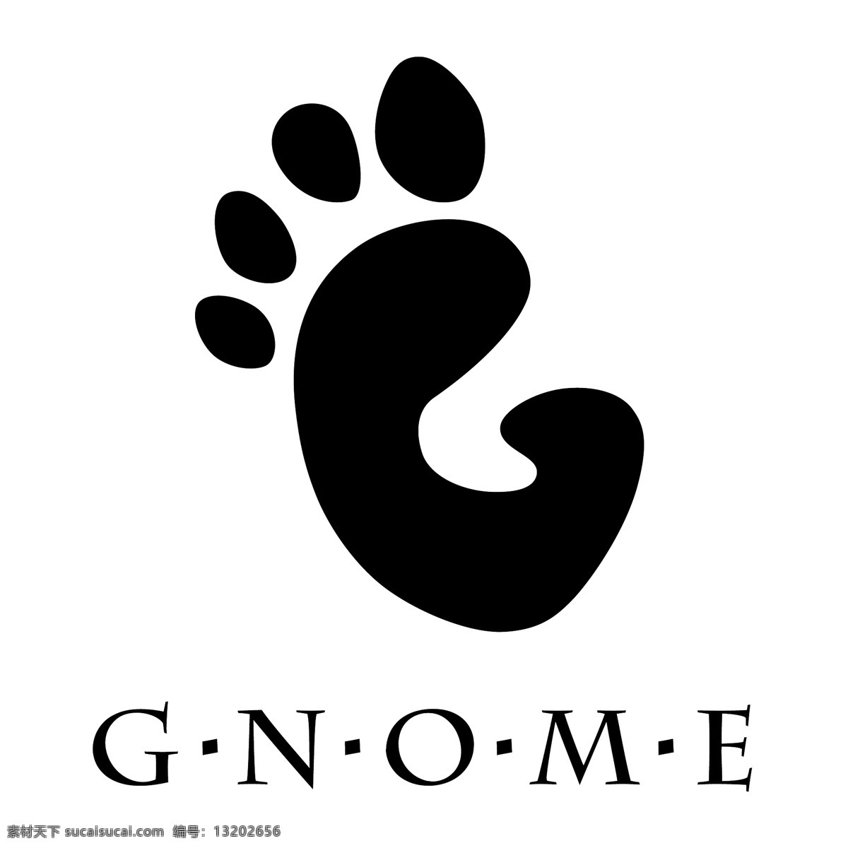 gnome gnu linux 标志 标识为免费 白色