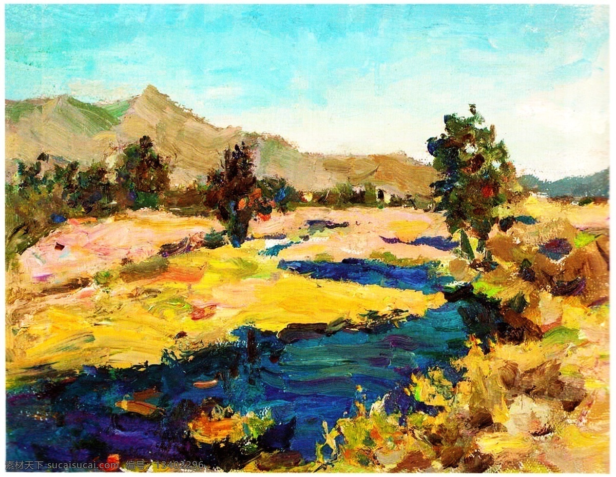 壁画 草地 春天风景 春天油画 倒影 风景油画 风景 油画 模板下载 挂画 设计素材 蓝色的小溪 秋天油画 油画风景 郊外风景 小溪 河流 绿树 鲜花 西方油画 油画集 装饰画 无框画 油画集二 绘画书法 文化艺术 家居装饰素材