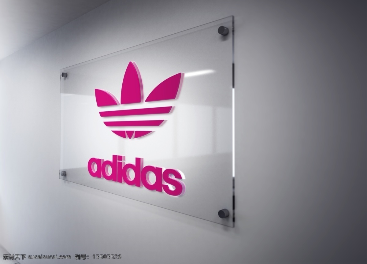 logo样机 logo 背景 墙 粉色logo 玻璃背景 灰色