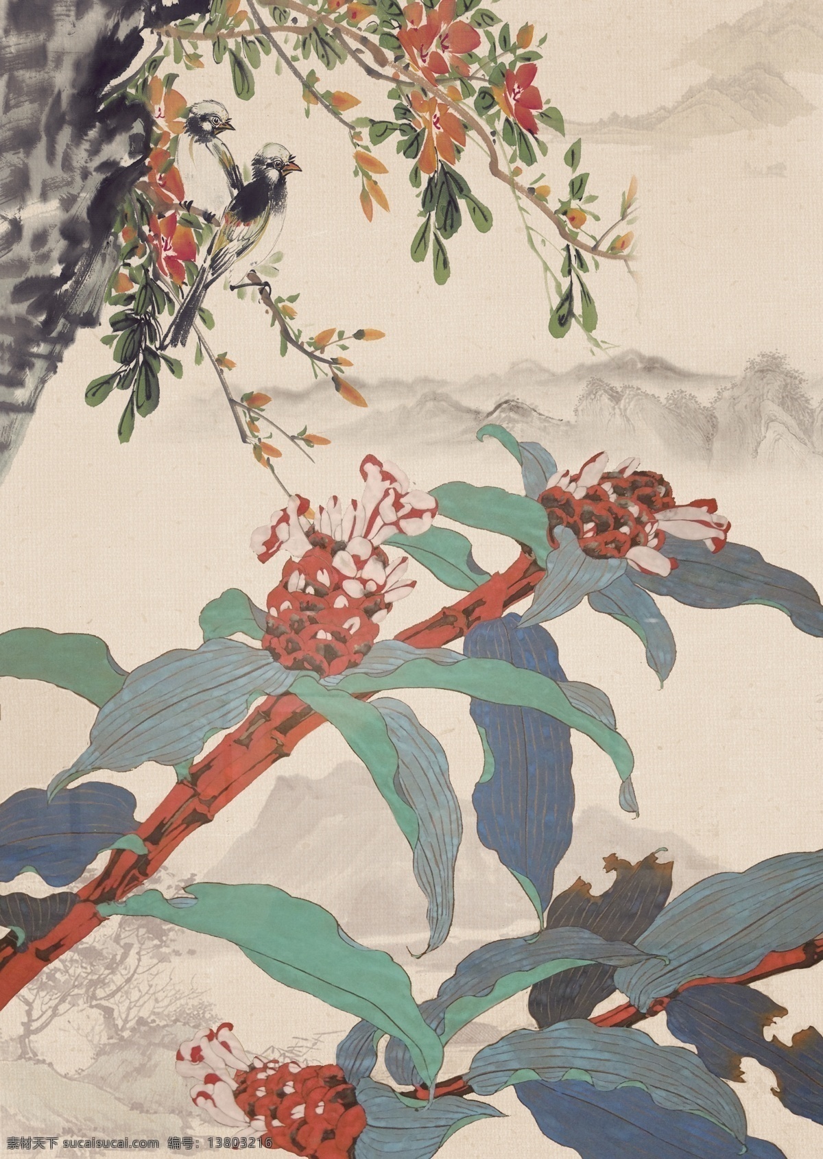 中国 风 传统 花鸟 装饰画 中国风 国画 简约 水墨