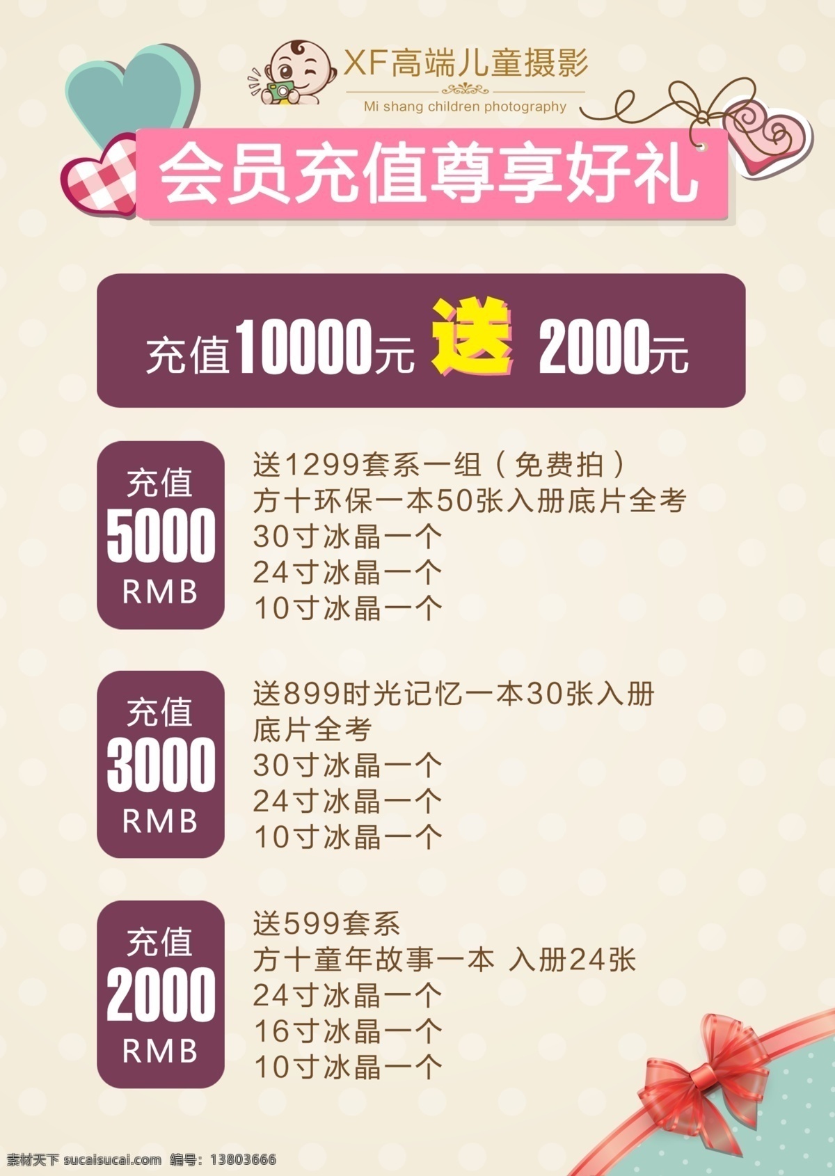 儿童摄影 充值单页 会员充值 充值海报 充值彩页 分层