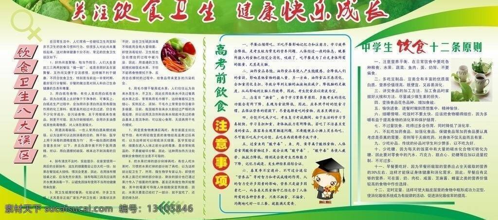 白菜 夏季 小博士 学校 饮食 展板模板 关注 卫生健康 快乐 成长 矢量 模板下载 一次性餐具 矢量图