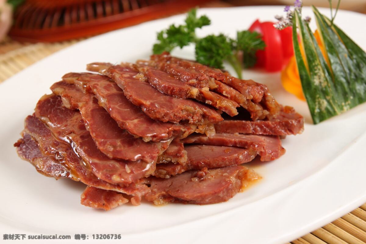原味牛肉 牛肉 蕃茄片 芦荟叶 西兰花 传统美食 餐饮美食