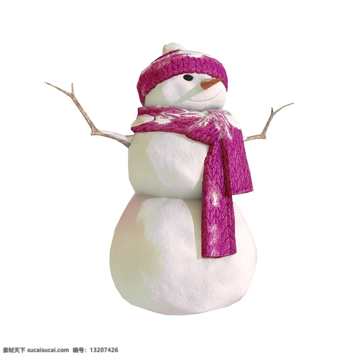 雪人 冬季 元素 新年 红色 围巾 红色围巾 c4d