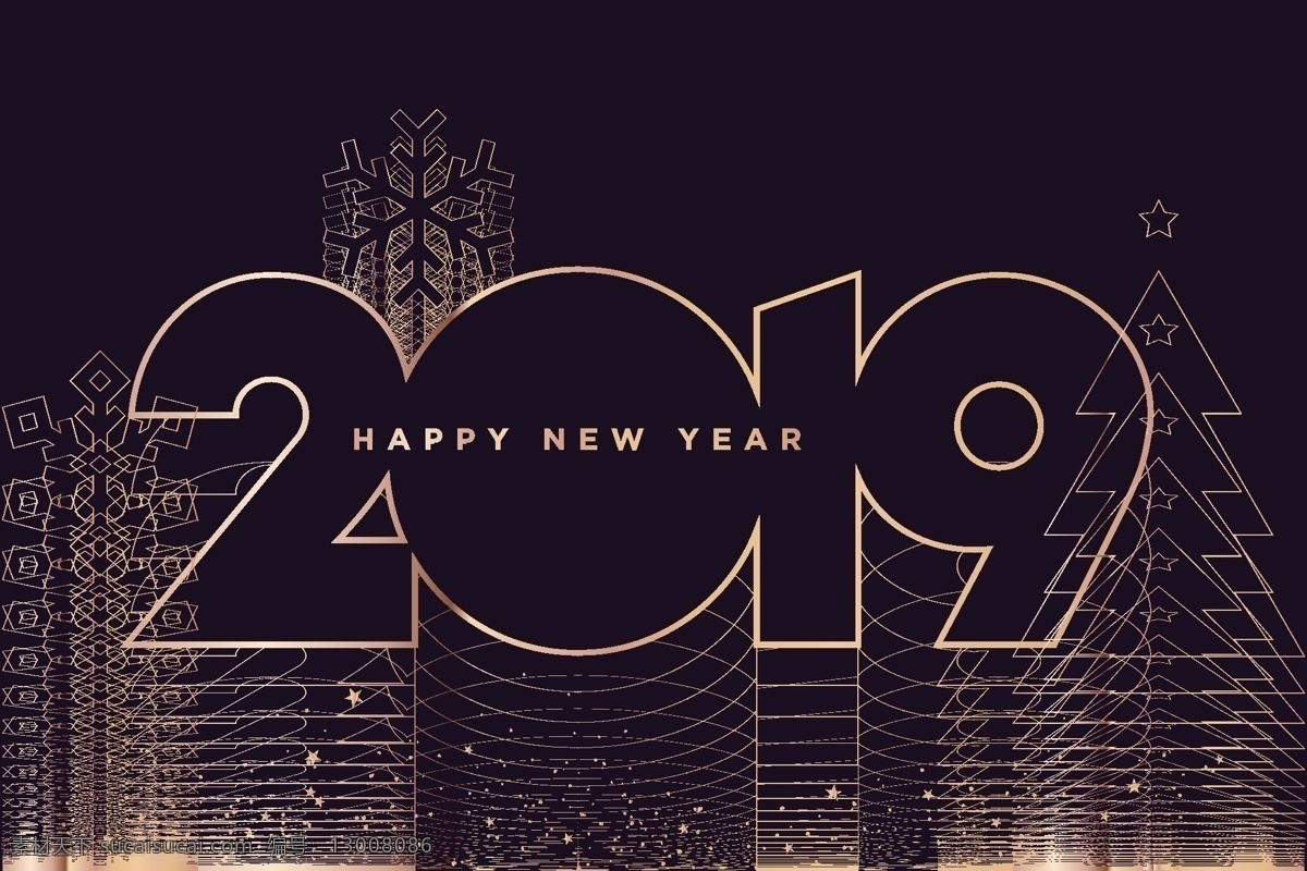 2019新年 2019年 2019数字 2019 数字 创意2019 艺术2019 2019设计 线条2019 现代2019 时尚2019 矢量花纹 新年 创意设计