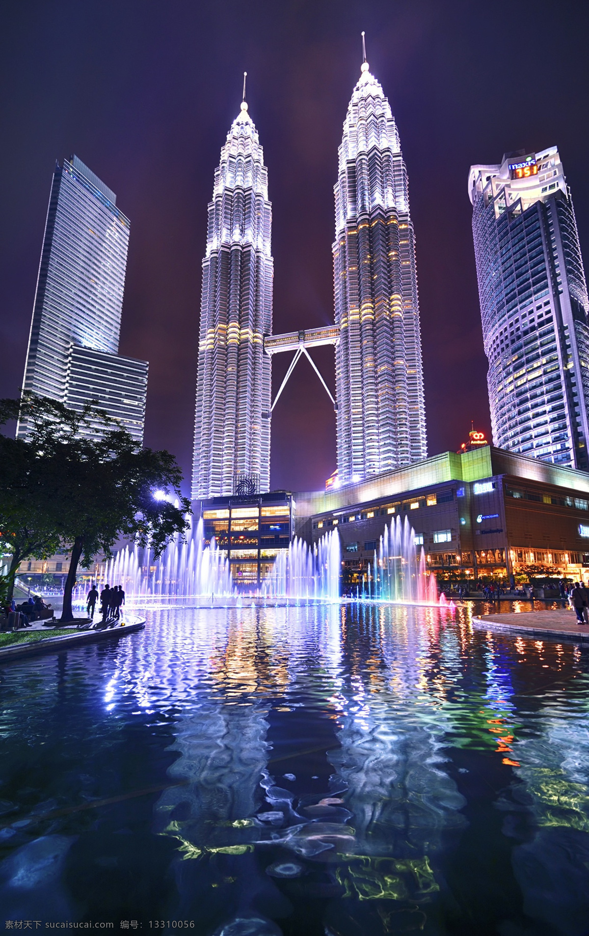 双塔 吉隆坡 水景 夜景 城市景观 景观与建筑 旅游摄影 国外旅游