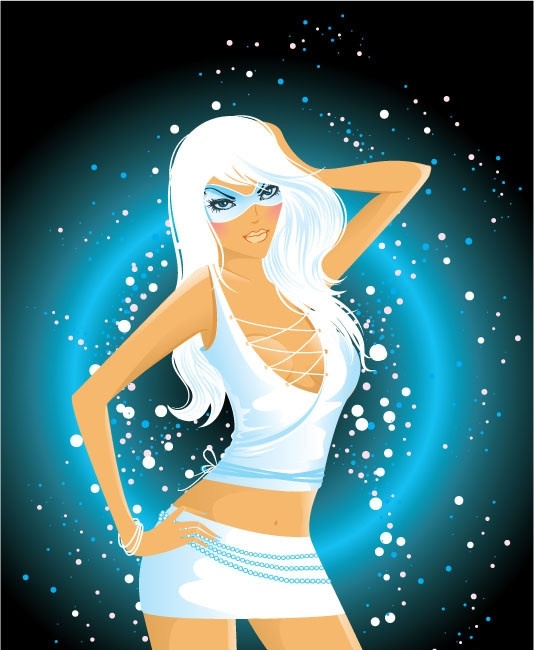 时尚 女性 矢量 女人 disco 水晶球 迪厅 酒吧 跳舞 舞姿 动感 梦幻 星光 矢量素材 妇女女性 矢量人物 夜点时尚女性