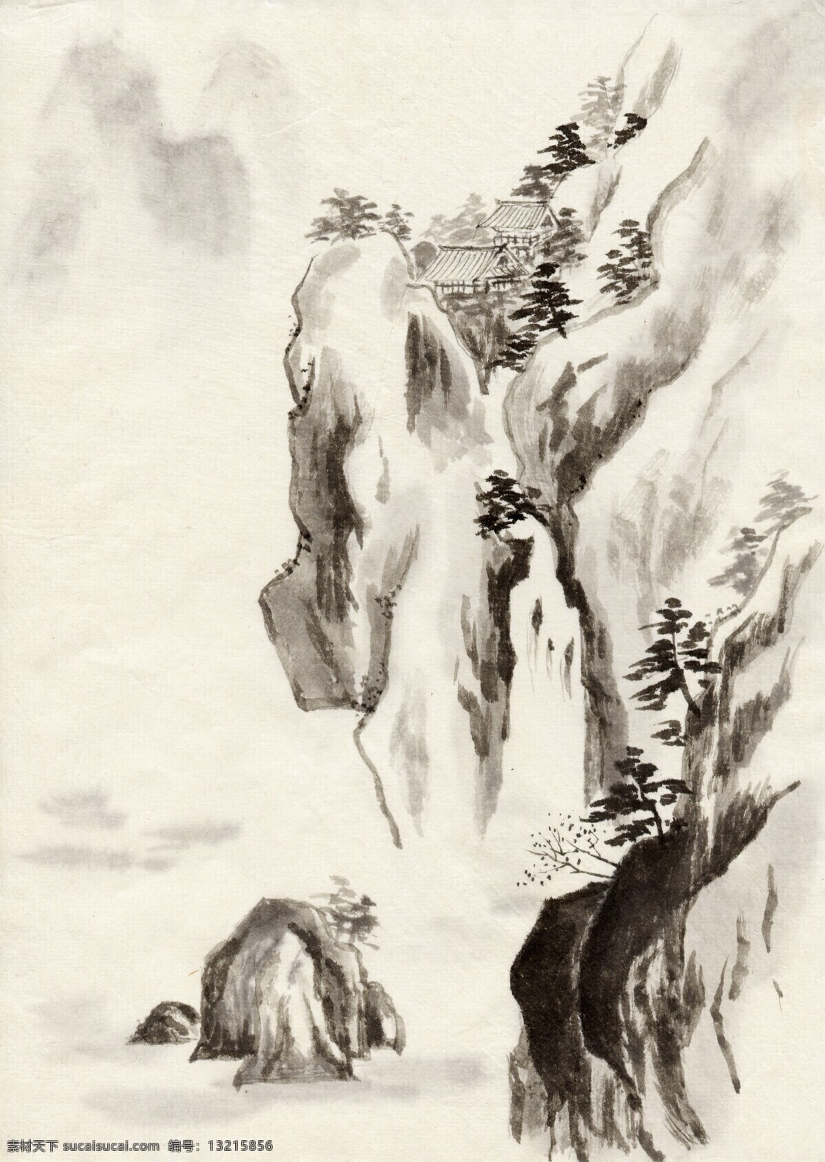 水墨 山水 设计素材 水墨画篇 中国画篇 书画美术 白色