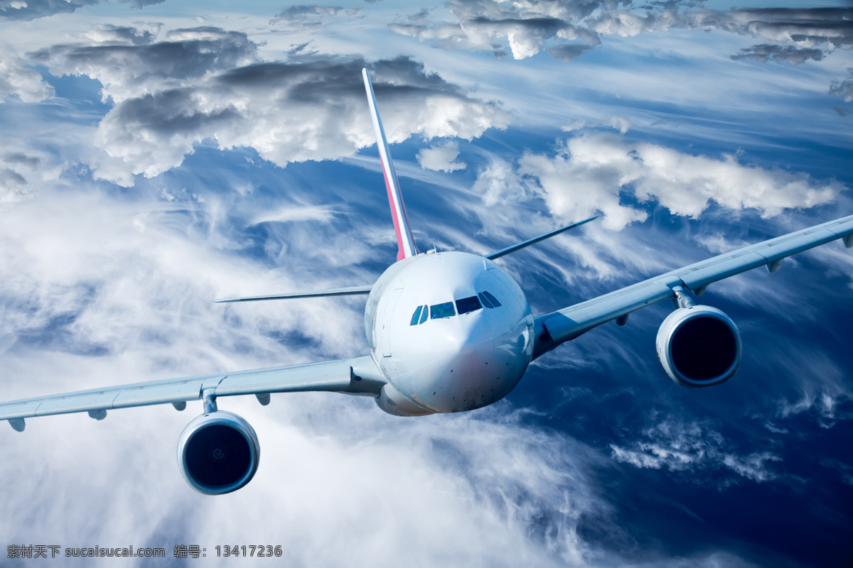 天空 中 客机 蓝天 白云 云海 飞机 交通运输 交通工具 云朵 汽车图片 现代科技