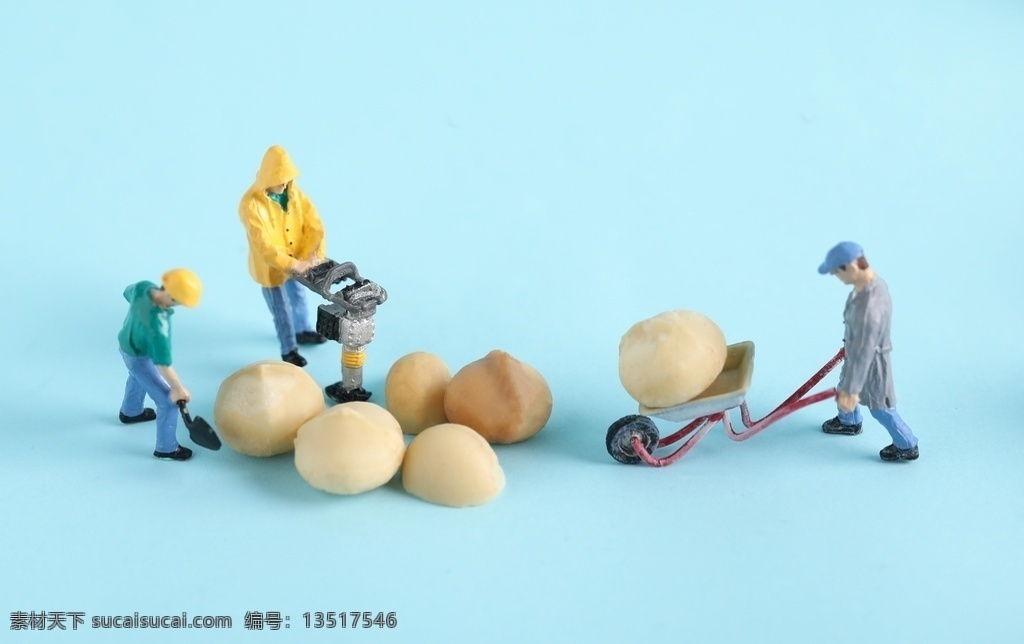 施工 创意 微 距 小人 施工创意 微距小人 坚果 生活素材 小人卡通 生活百科