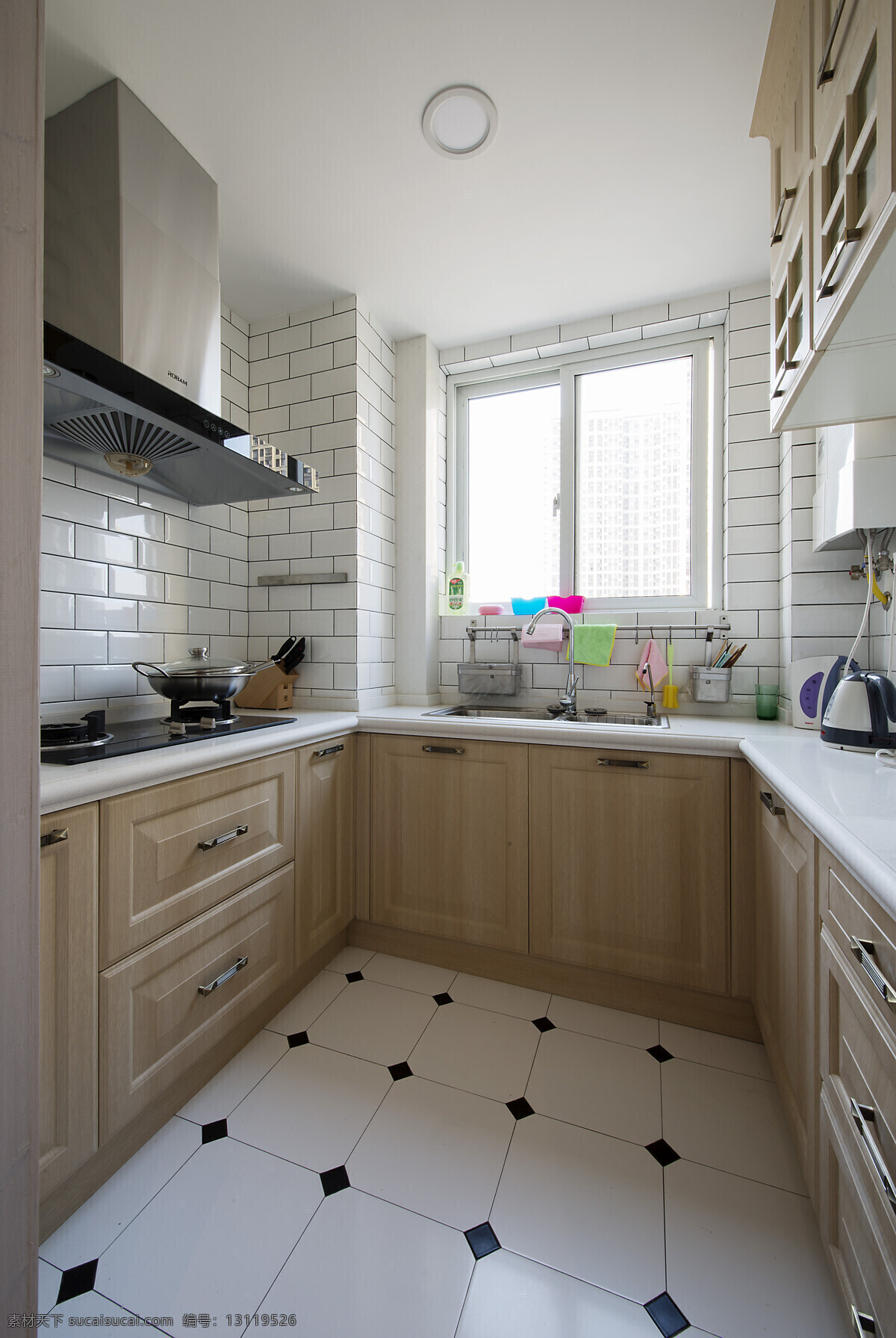 小 户型 现代 简约 风 厨房 装修 效果图 小户型 简约风 简洁 瓷砖墙面 瓷砖地面