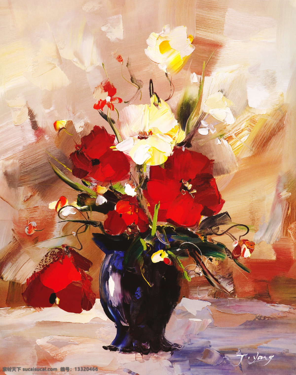 油画花卉 花卉素材 设计花卉 瓶中插花 瓶中花卉 花瓶 抽象花卉 装饰画 手绘油画 油画 绘画书法 文化艺术