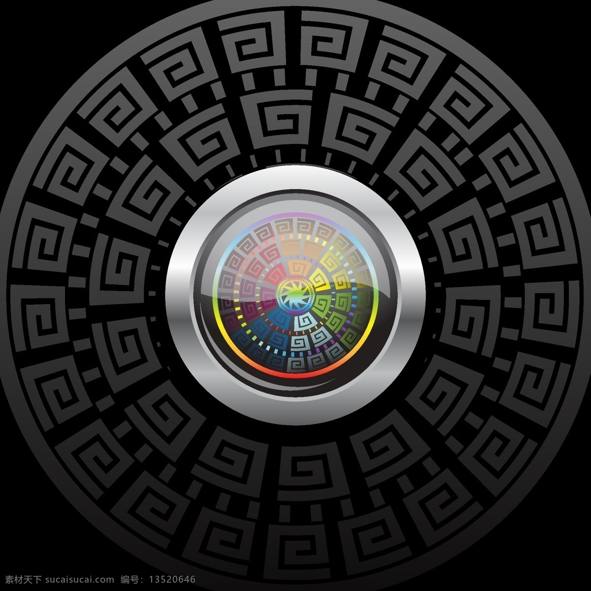 暗 轮 杂色 环 矢量图 web 背景 创意 高分辨率 黑暗 接口 免费 模式 盘 病 媒 生物 时尚 原始的 高质量 图形 质量 新鲜的 设计新的 新的 ui元素 hd 元素 详细的 杂色的 希腊 戒指有光泽的 圆形 3d模型素材