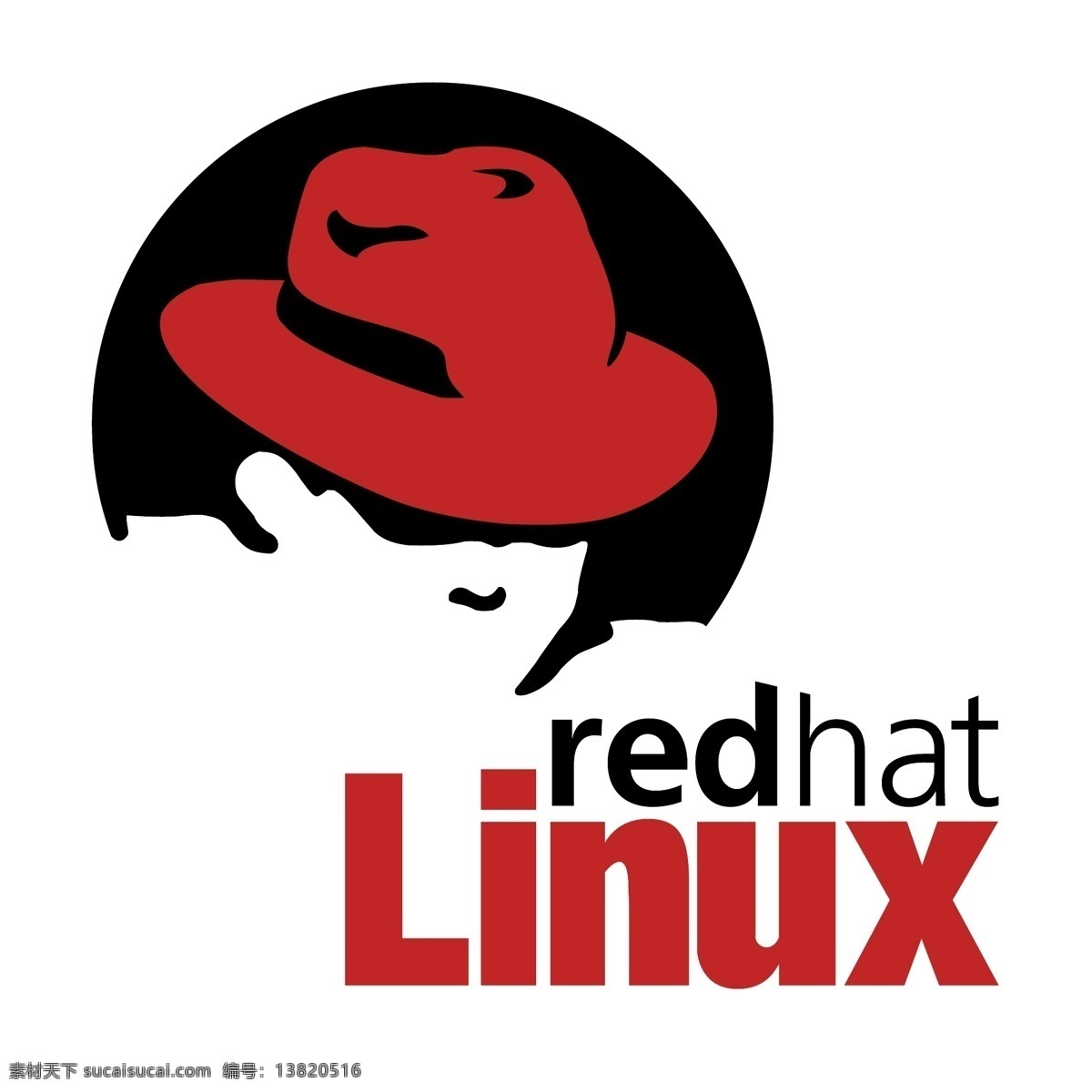 红帽子 linux 免费 red hat 商标 标识 白色