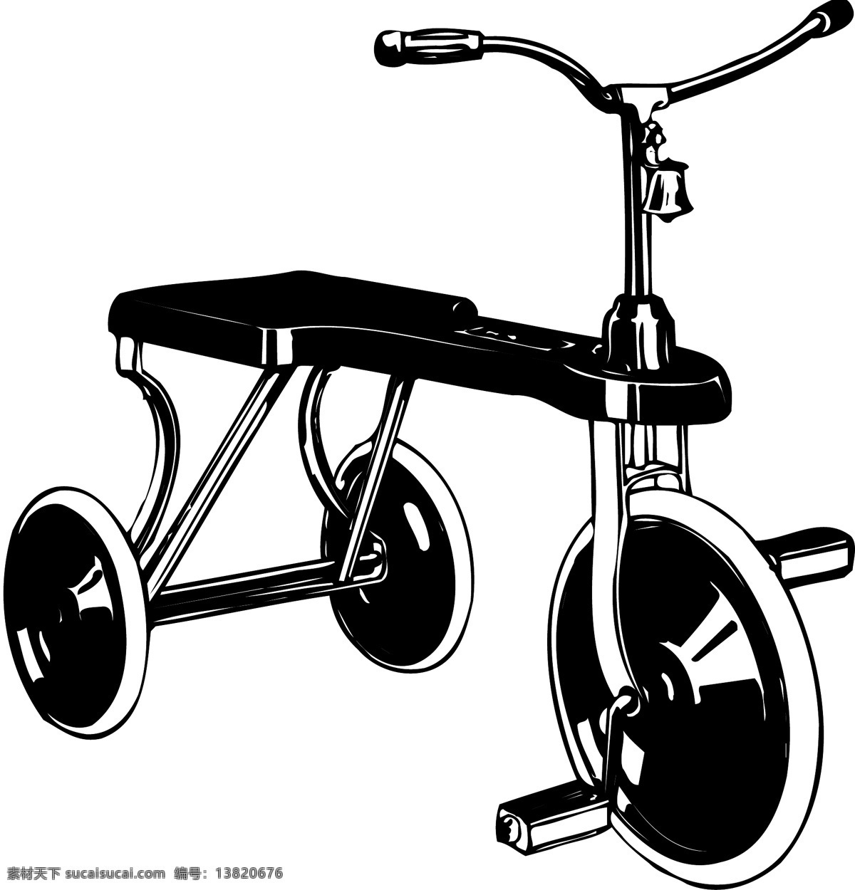 三轮自行车 矢量 eps0001 设计素材 自行车篇 交通运输 矢量图库 白色