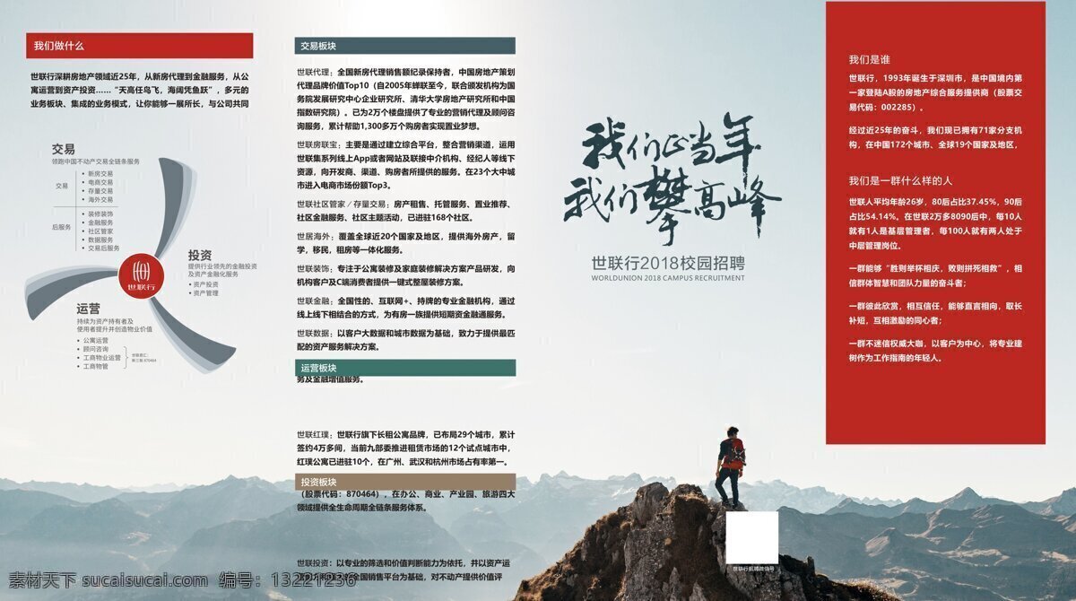 企业招聘 折页 招聘海报 公司招聘 高峰 招聘展板 招聘折页 登高 潘高峰