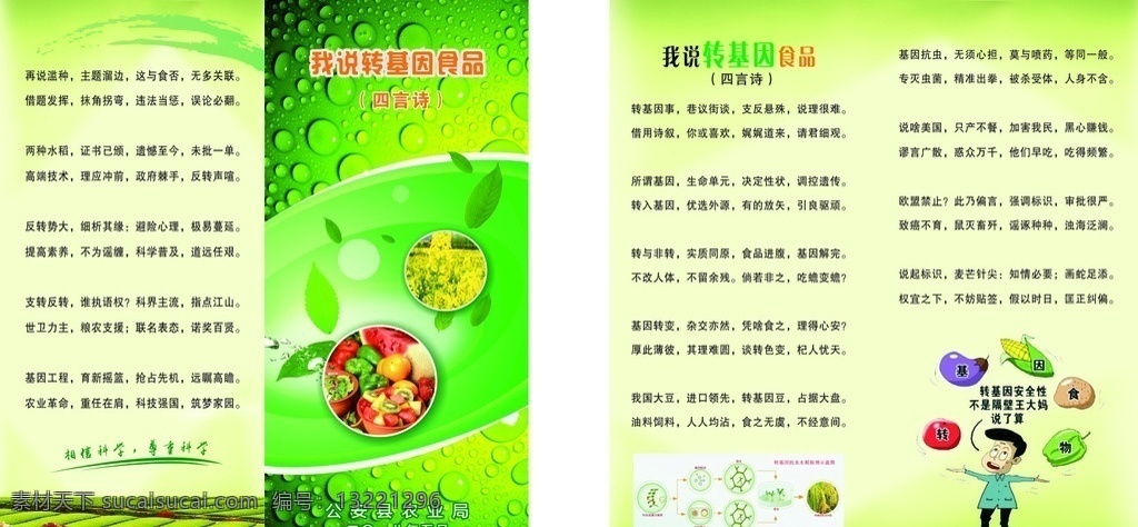 转基因四言诗 转基因 食品 四言诗 谁说了算 王大妈 知识宣传 画册设计