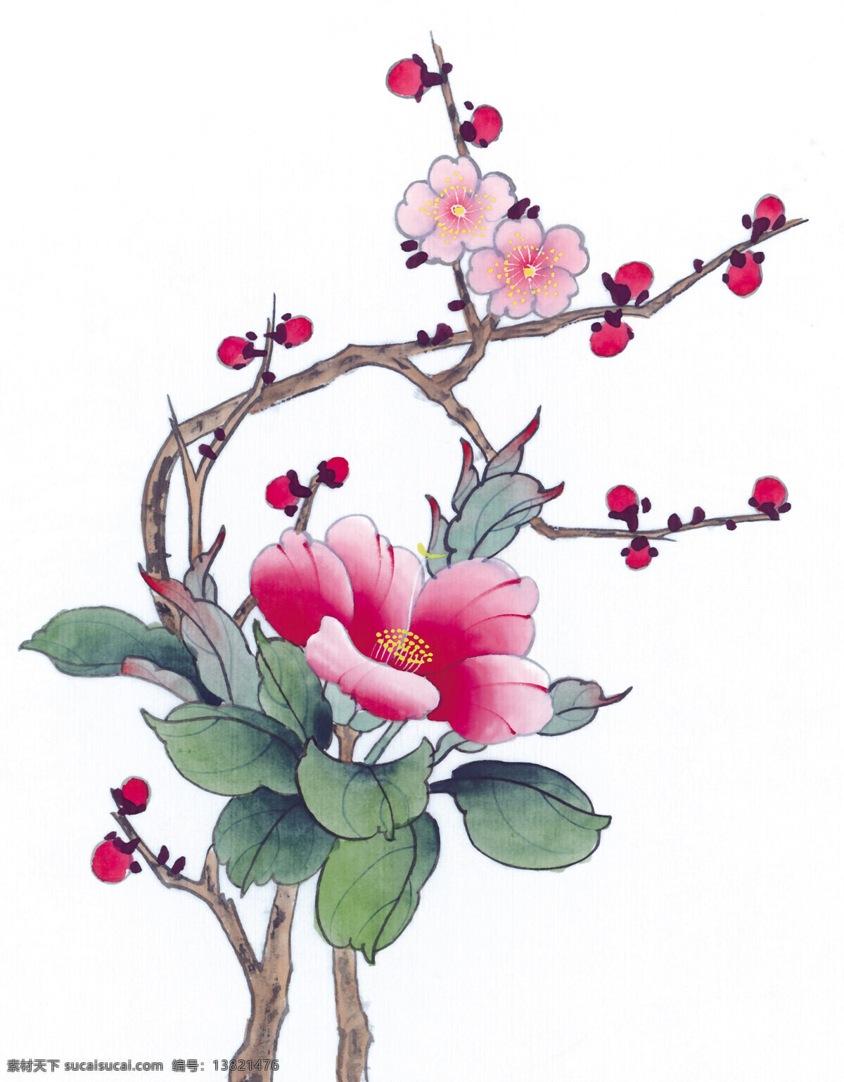 中式 花鸟 工笔画 花朵 花卉 花草 鸟 中国风 中式工笔画 文化艺术 绘画书法
