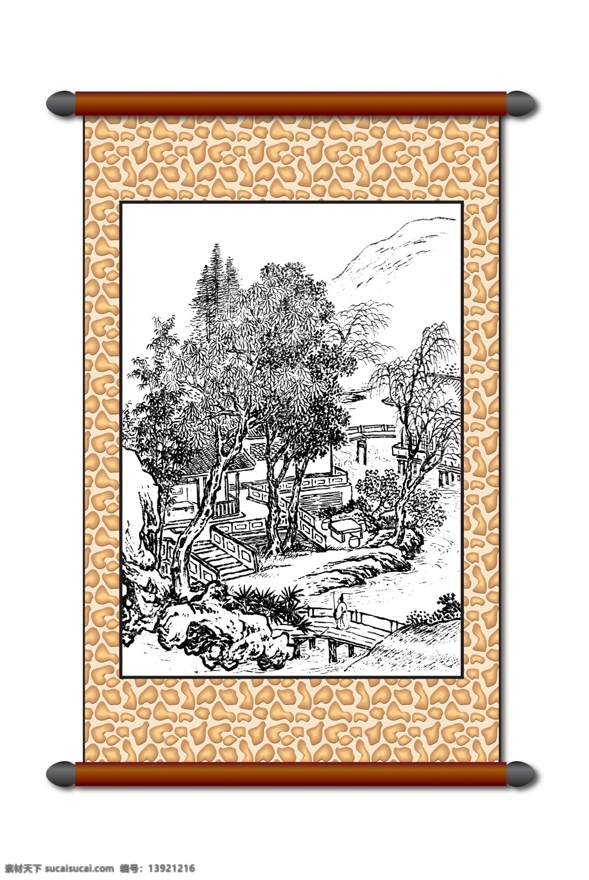 分层 白描 版画风景 传统画 风景 风景画 工笔 古画 模板下载 白描风景 山水画 古建筑 线描 美术 黑白稿 卷轴画 挂画 中国风 艺术画 文化艺术 绘画书法 设计图库 源文件 家居装饰素材 山水风景画