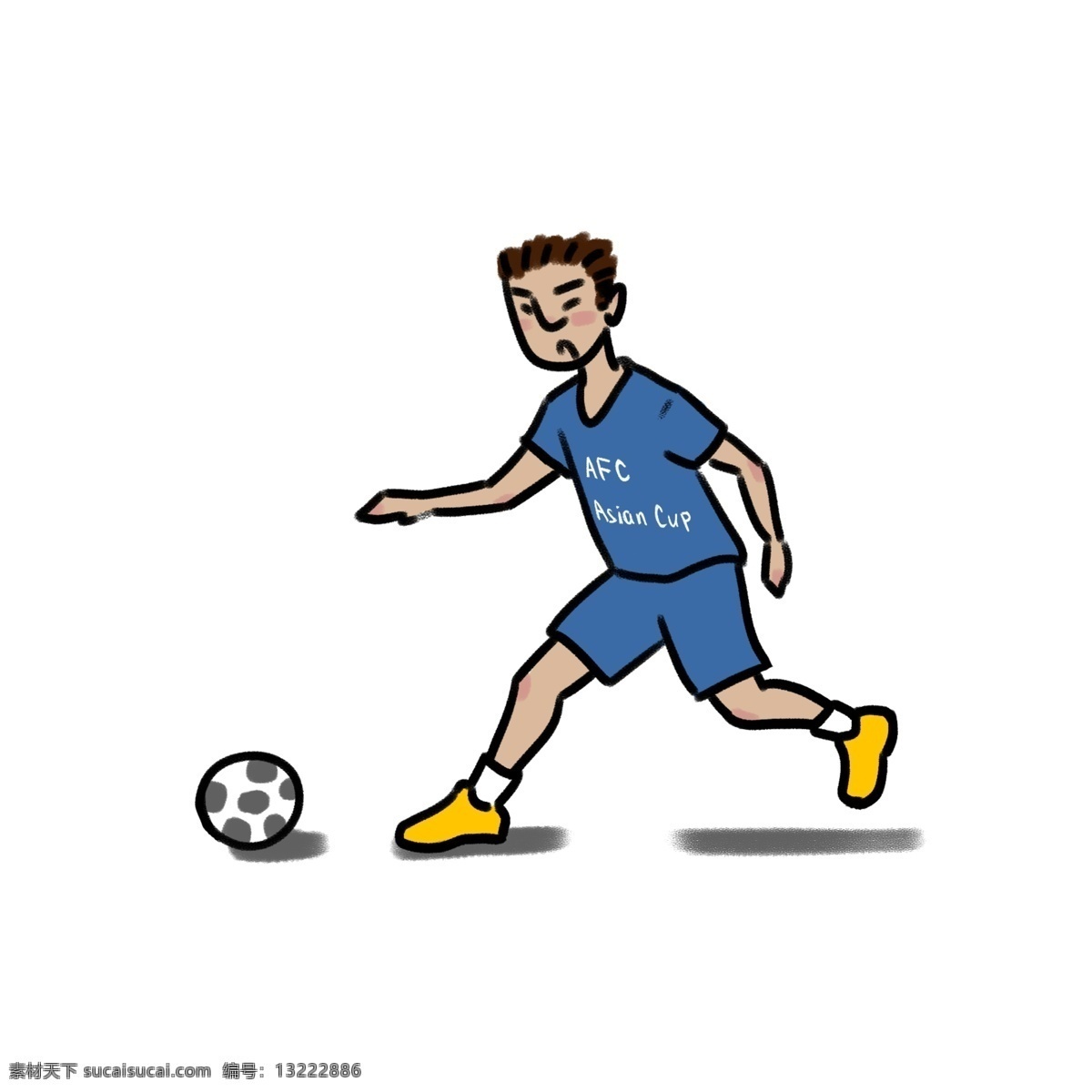 踢 足球 小人 亚洲杯 简 笔画 运动员 商用 运动 简笔画 儿童画 踢足球