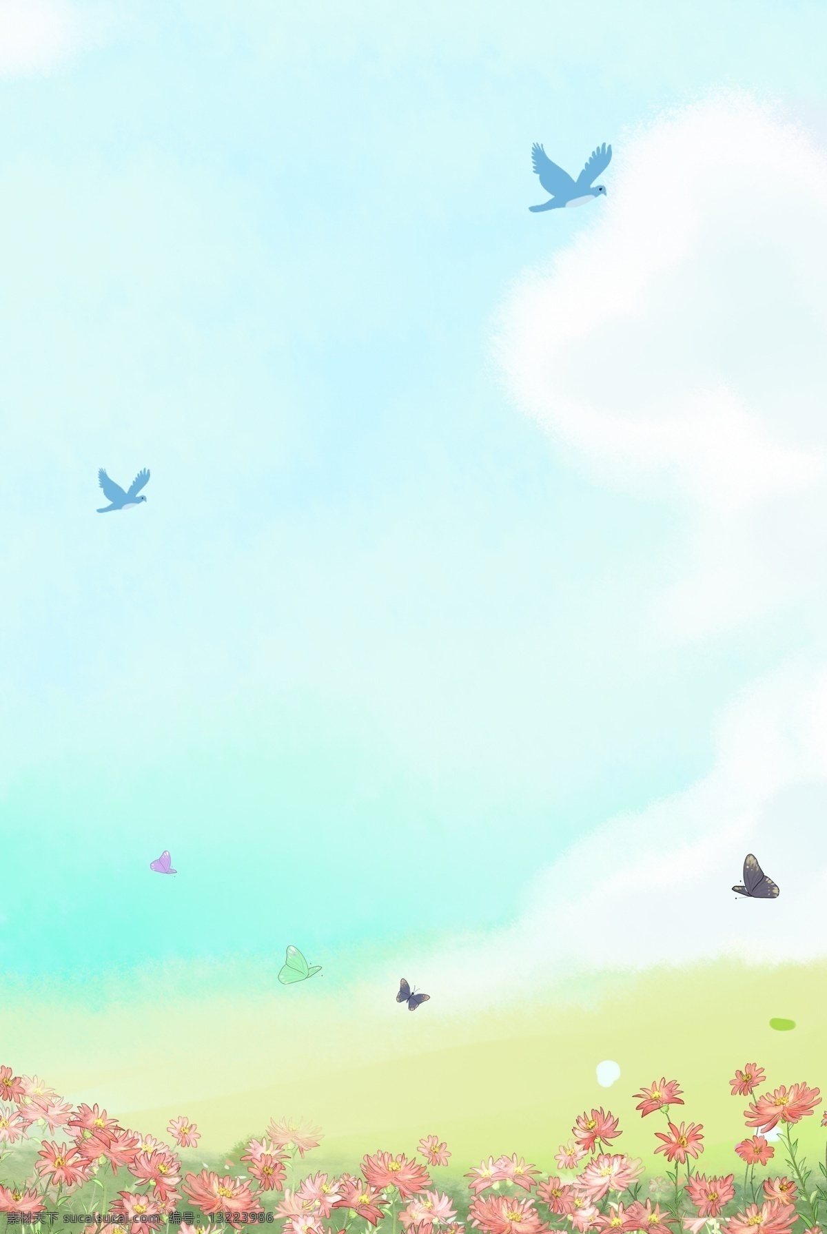 惊蛰 绿色 草地 分层 banner 二十四节气 春天 农历节气 花草 创意合成
