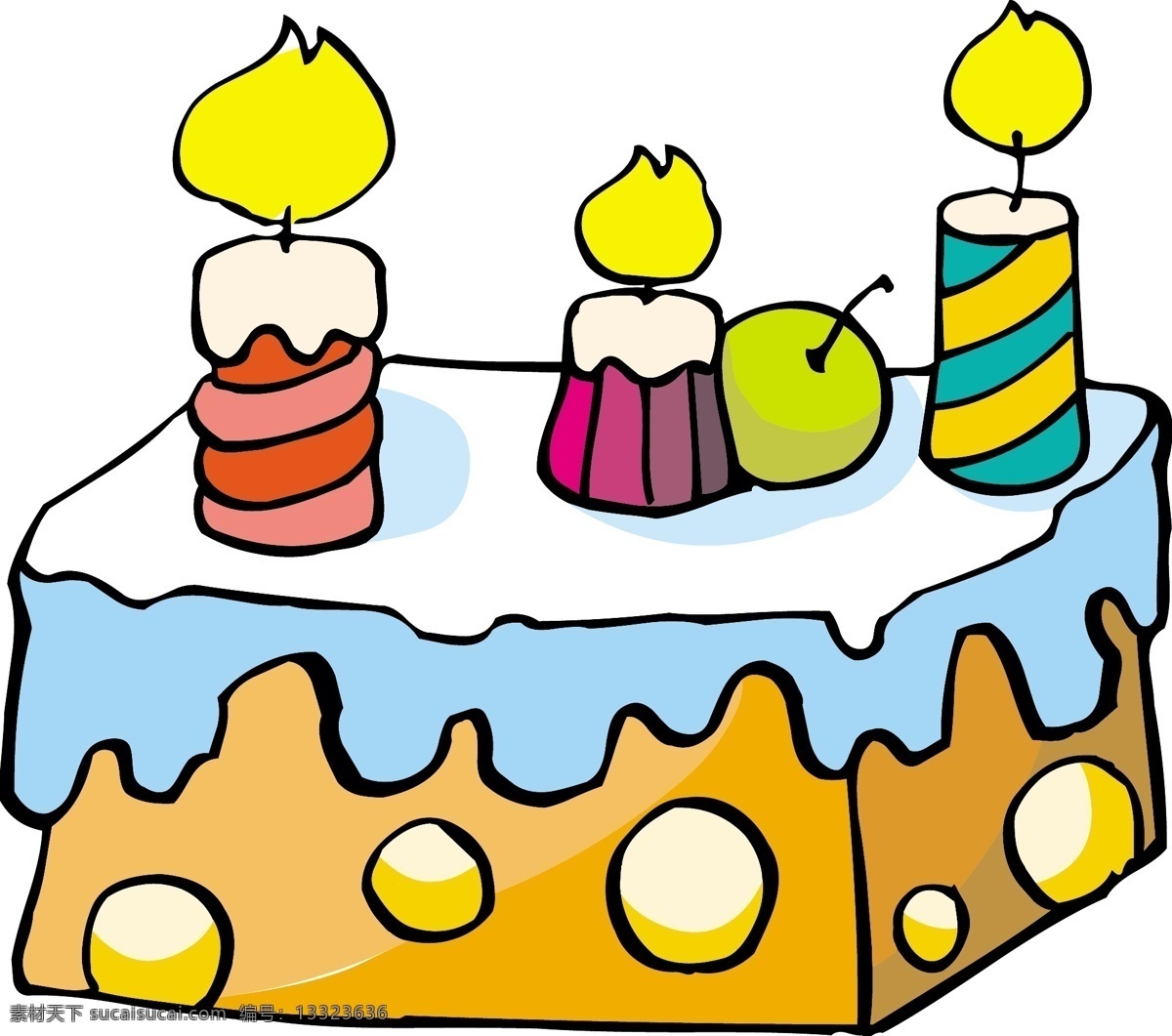 蛋糕免费下载 蛋糕 糕点 蜡烛 奶油 生日蛋糕 矢量图 其他矢量图