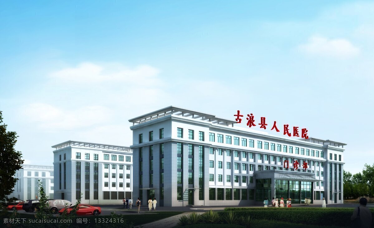 县 医院 3d设计 标准化 布局 建筑 县医院 3d模型素材 其他3d模型