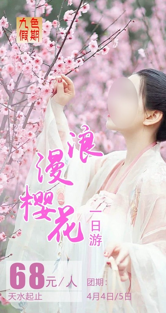 浪漫 樱花 一日游 旅游 海报