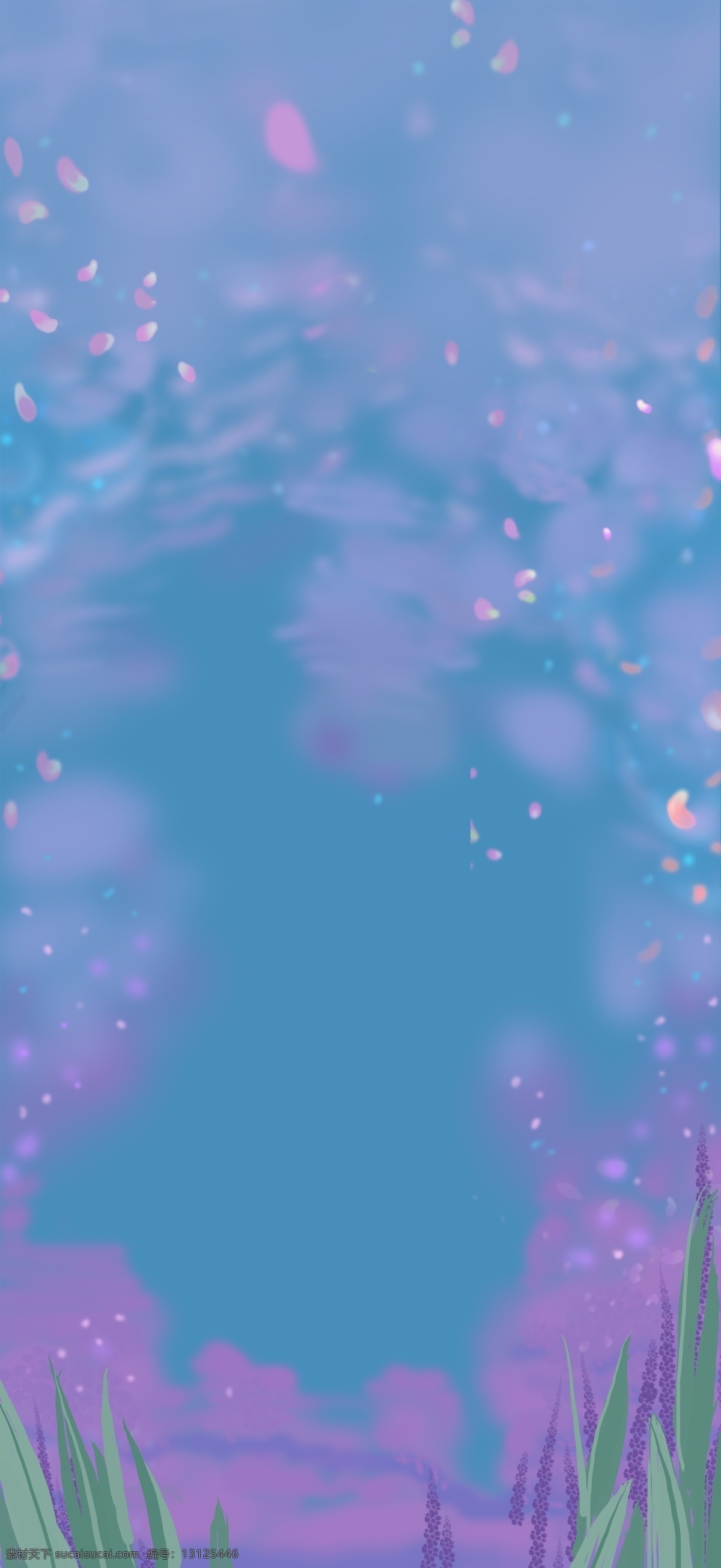 抽象 手绘 绿色植物 花卉 插画 背景 花卉背景 小清新背景 植物背景 植物花卉 水彩背景 通用背景 蓝色背景