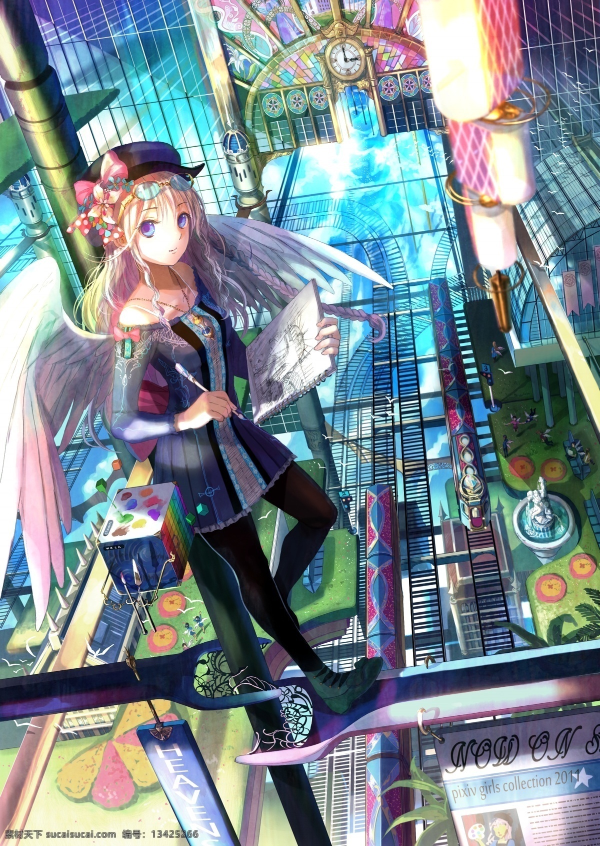 翼少女 动漫 插画 人物 pixiv 日系 动漫动画 动漫人物