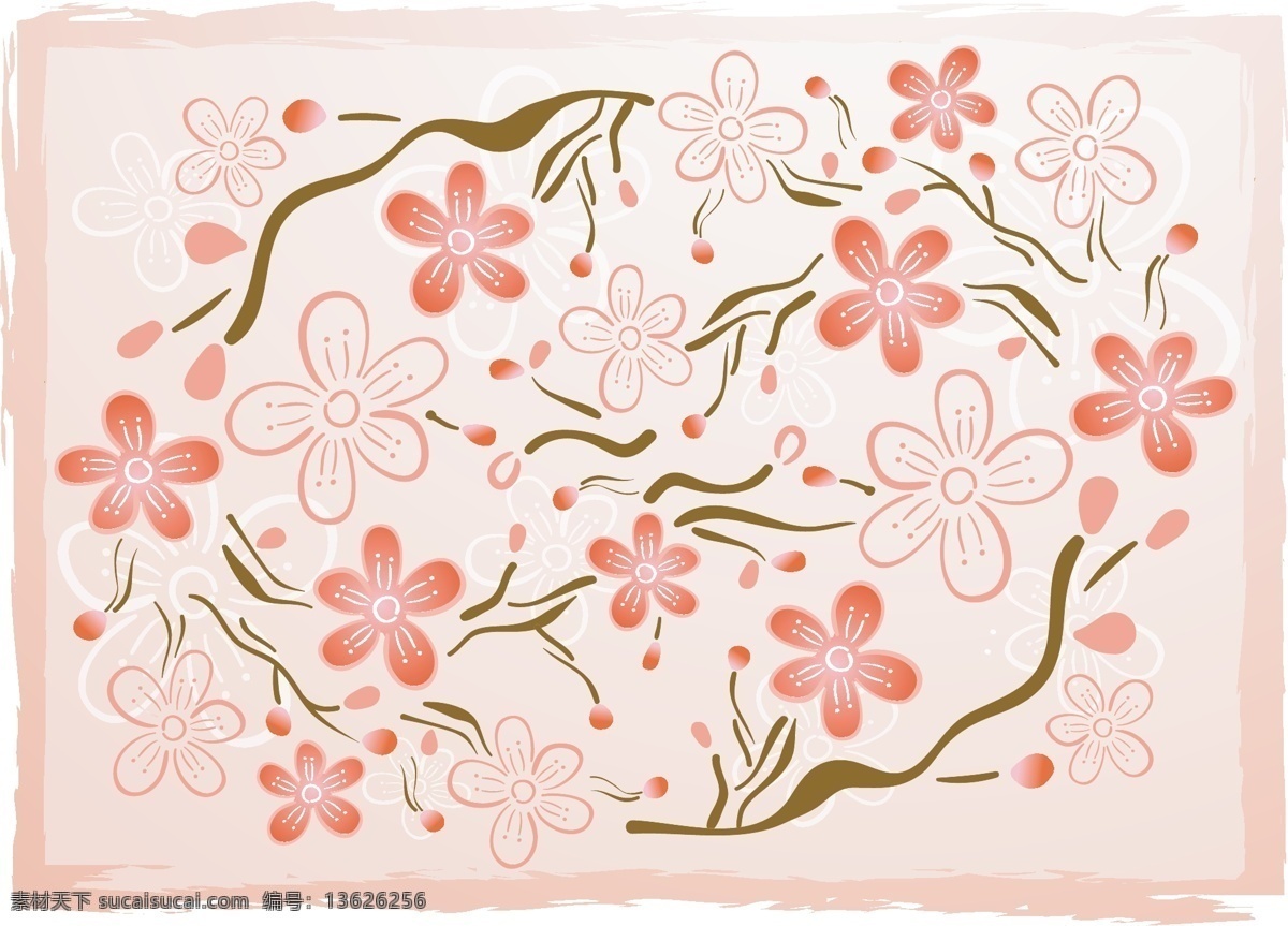 失 量 花草 插画 底纹边框 失量花 矢量图库 失量花草插画 插画集